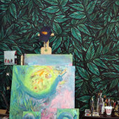 Green Leaf Wandteppich