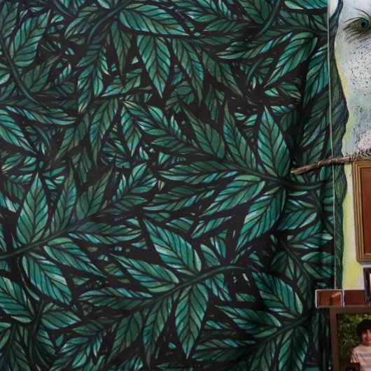 Green Leaf Wandteppich