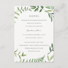 Green Leaf Wedding Hotel Unterkunft Begleitkarte