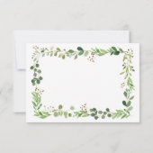 Green Leaf Wedding Response Card RSVP Karte (Rückseite)