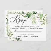 Green Leaf Wedding Response Card RSVP Karte (Vorne/Hinten)