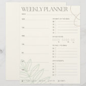 Green Leaf Weekly Planner (Vorne/Hinten)
