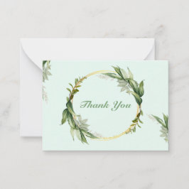 Green Leaf Wreath Corolla Vielen Dank Mitteilungskarte