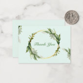 Green Leaf Wreath Corolla Vielen Dank Mitteilungskarte (Vorderseite/Rückseite Beispiel)