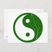 Green Leaf Yin Yang Postkarte (Vorne/Hinten)