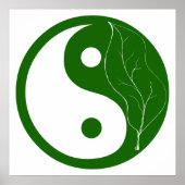 Green Leaf Yin Yang Symbol Poster (Vorne)