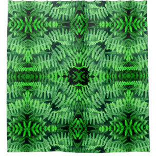 Green Leafy Ferns Abstrakt Duschvorhang