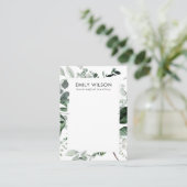 Green Leafy Frame Fauna Bracelet Necklace Display Visitenkarte (Stehend Vorderseite)