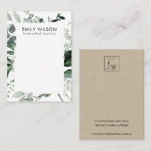 Green Leafy Frame Fauna Bracelet Necklace Display Visitenkarte (Vorne/Hinten)