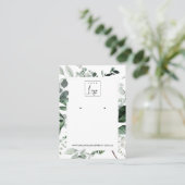 Green Leafy Frame Fauna Earring Stud Display Logo Visitenkarte (Stehend Vorderseite)