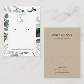 Green Leafy Frame Fauna Earring Stud Display Logo Visitenkarte (Vorne/Hinten)