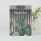 Green Leafy Pflanze Danke Karte (Stehend Vorderseite)
