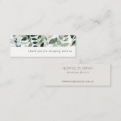 Green Leafy Tropical Foliage Vielen Dank für Ihre Mini Visitenkarte (Vorne/Hinten)