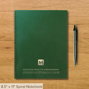Green Leather Print Financial Notebook Notizblock