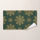 Green Leather Tooled with Gold Snowflakes Initials Badhandtuch Set (Handtuch)