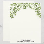 Green Leaves and Berries Stationery Paper (Vorne/Hinten)