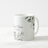 Green Leaves Black Olive Elegant Wedding Gift Kaffeetasse (VorderseiteRechts)