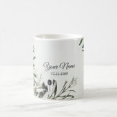 Green Leaves Black Olive Elegant Wedding Gift Kaffeetasse (Mittel)