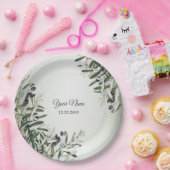 Green Leaves Black Olive Elegant Wedding Party Pappteller (Party)