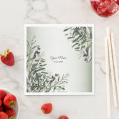 Green Leaves Black Olive Elegant Wedding Party Serviette (Beispiel)