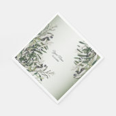 Green Leaves Black Olive Elegant Wedding Party Serviette (Ecke)