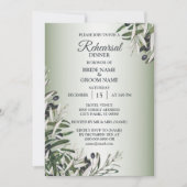 Green Leaves Black Olive Rehearsal Dinner Party Einladung (Vorderseite)