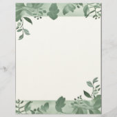 Green Leaves Border Stationery Briefbogen (Vorderseite)