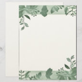 Green Leaves Border Stationery Briefbogen (Vorne/Hinten)