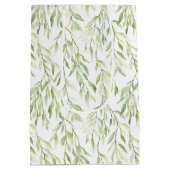 Green Leaves Chic Birthday Mittlere Geschenktüte (Rückseite)