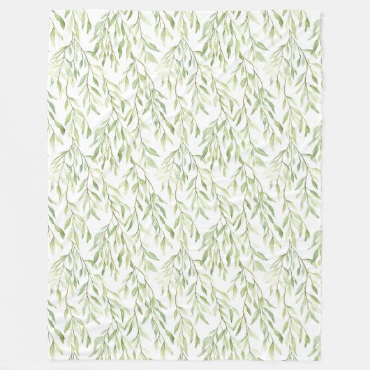Green Leaves Fleecedecke (Vorderseite)