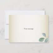 Green Leaves Flower Golden Frame Modern Wedding Dankeskarte (Rückseite)