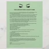 GREEN Leder EYELASH EXTENSION CONSENT FORMULAR Flyer (Vorne)