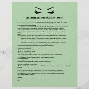 GREEN Leder EYELASH EXTENSION CONSENT FORMULAR Flyer