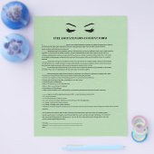 GREEN Leder EYELASH EXTENSION CONSENT FORMULAR Flyer (Einzeln)