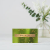 Green Lemon Gold Grungy Dandelion Confetti Vip Visitenkarte (Stehend Vorderseite)