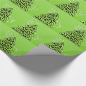 Green Leopard Cheetah Weihnachtsbaum Geschenkpapier (Ecke)