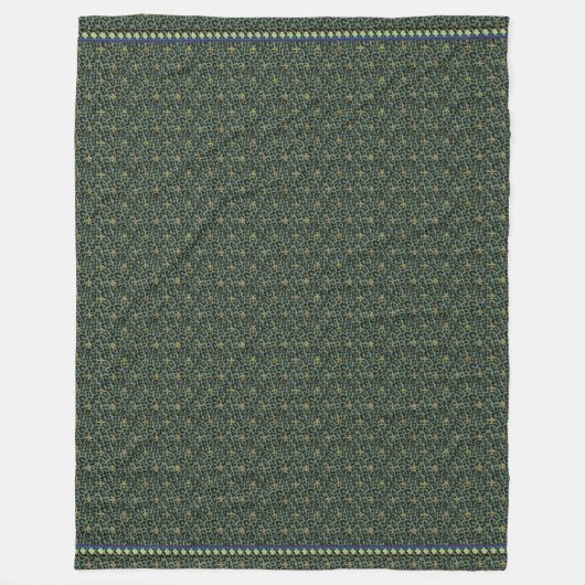 Green Leopard mit Jewelen-Lilie Fleecedecke (Vorderseite)