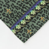 Green Leopard mit Jewelen-Lilie Fleecedecke (Ecke)