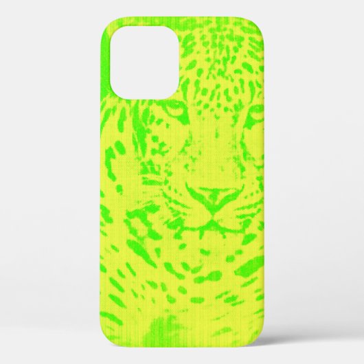 Green Leopard Portrait Vintag iPhone Case (Rückseite)