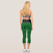 Green Leopard Print Capri Leggings (Rückseite)