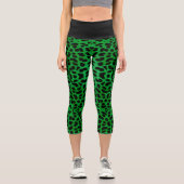 Green Leopard Print Capri Leggings (Vorderseite)