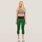 Green Leopard Print Capri Leggings (Vorderseite)
