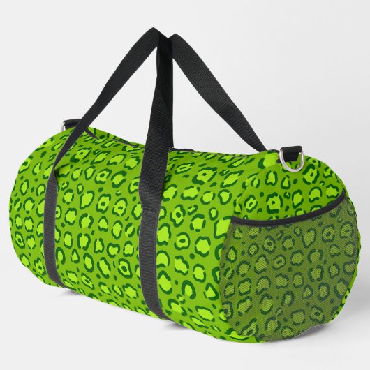 Green Leopard Print Duffle Bag (Rechte Ecke)