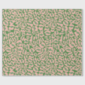 Green Leopard Print Geschenkpapier (Flach)