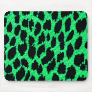 Green Leopard Print Mousepad