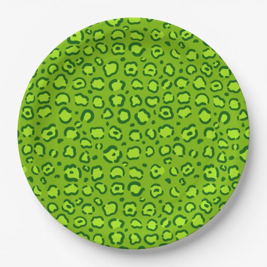 Green Leopard Print Pappteller (Vorderseite)