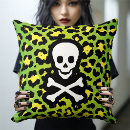 Green Leopard Print Piratenflagge Pirate Edgy Punk Kissen