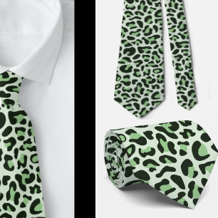 Green Leopard Print Trauzeugen Punk Rock Hochzeite Krawatte