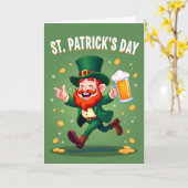 Green Leprechaun Celebration Card Karte (Gelbe Blume)
