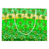 Green Leprechaun Gnome mit Kleeblatt Große Geschenktüte (Rückseite)